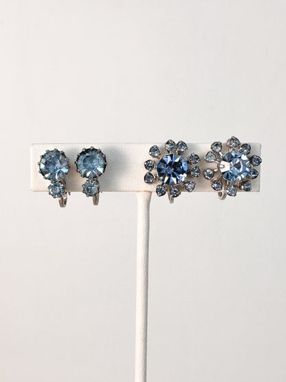 1950s Blue Rhinestone Necklace Set