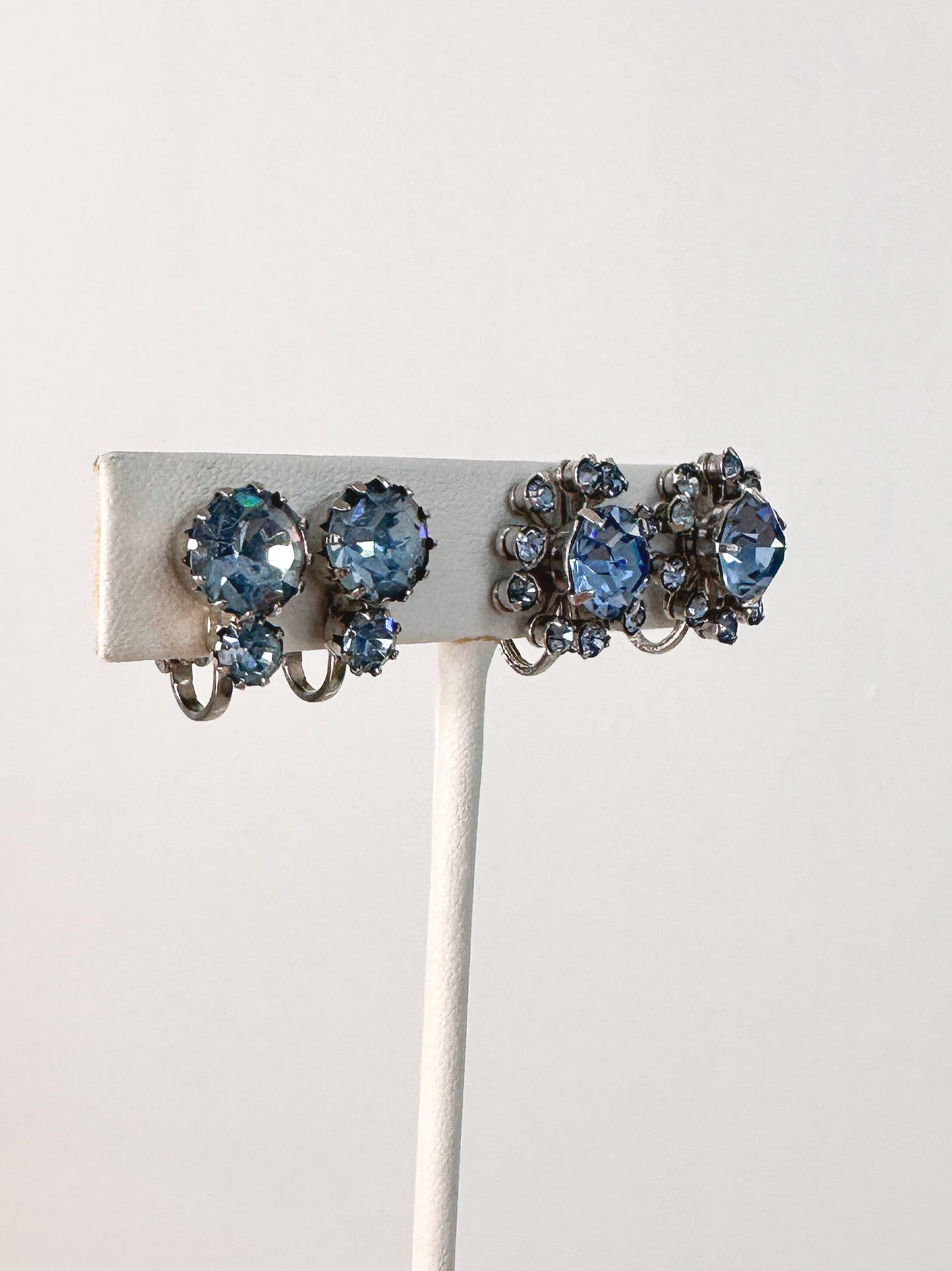 1950s Blue Rhinestone Necklace Set