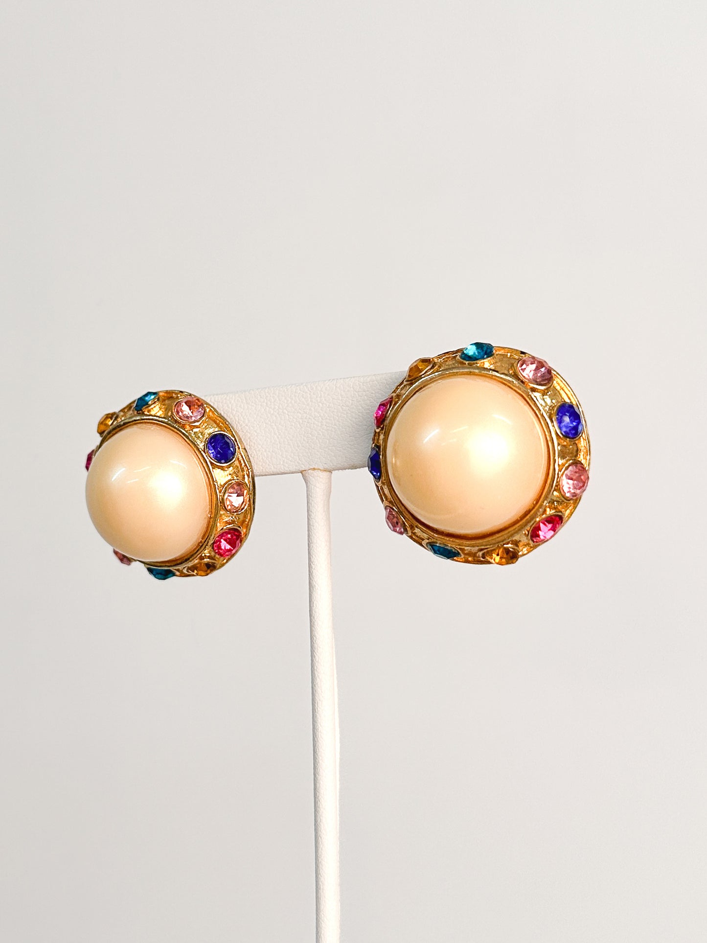 1980s Faux Pearl Statement Earrings