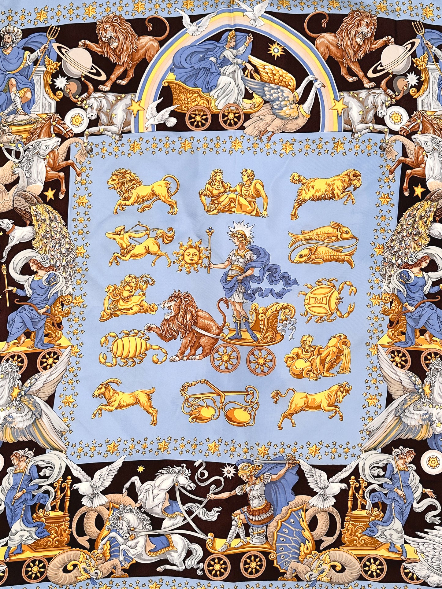 Vintage Zodiac, Stars and Mythological Scarf