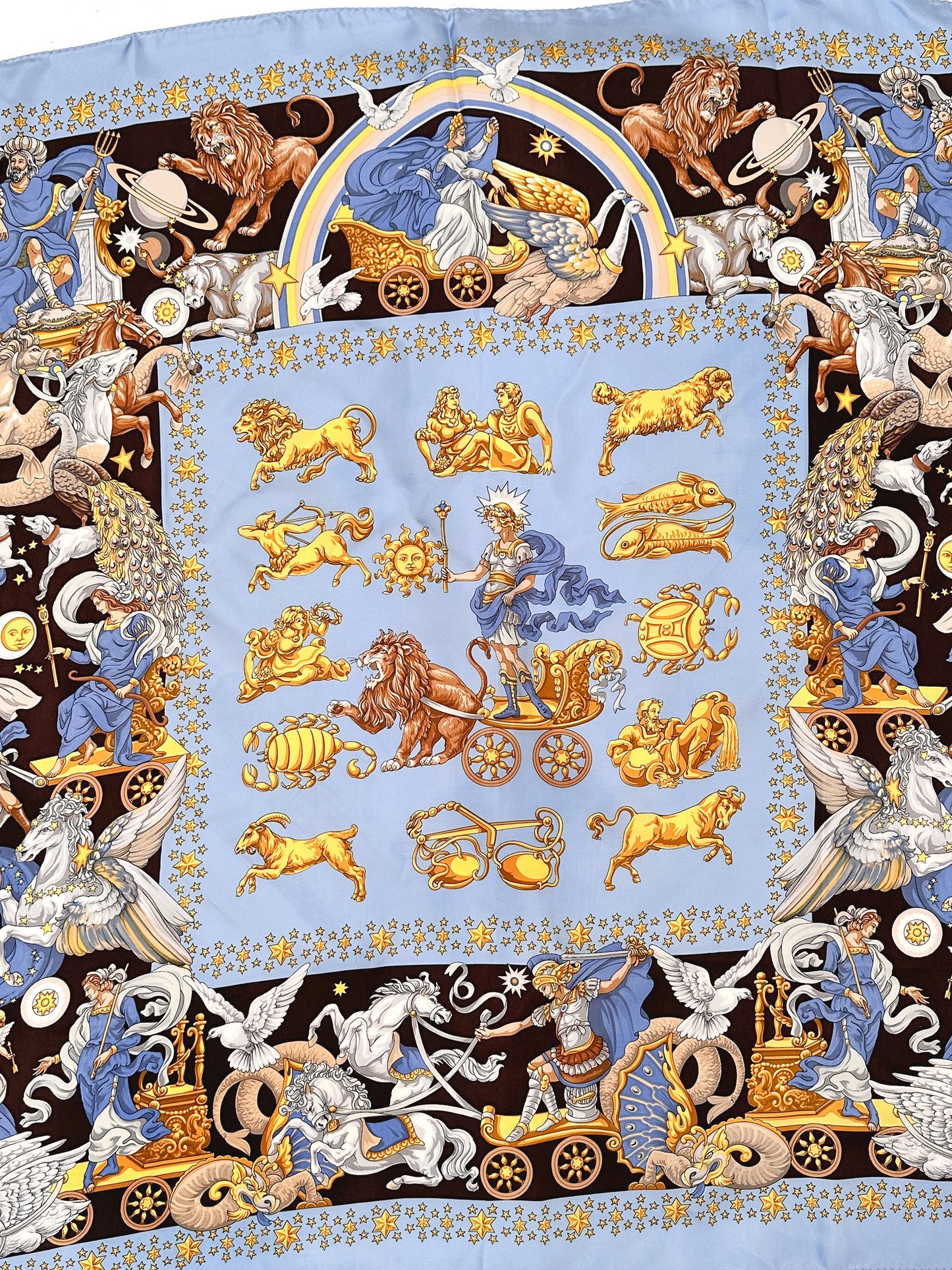 Vintage Zodiac, Stars and Mythological Scarf