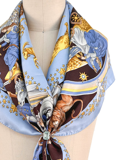 Vintage Zodiac, Stars and Mythological Scarf