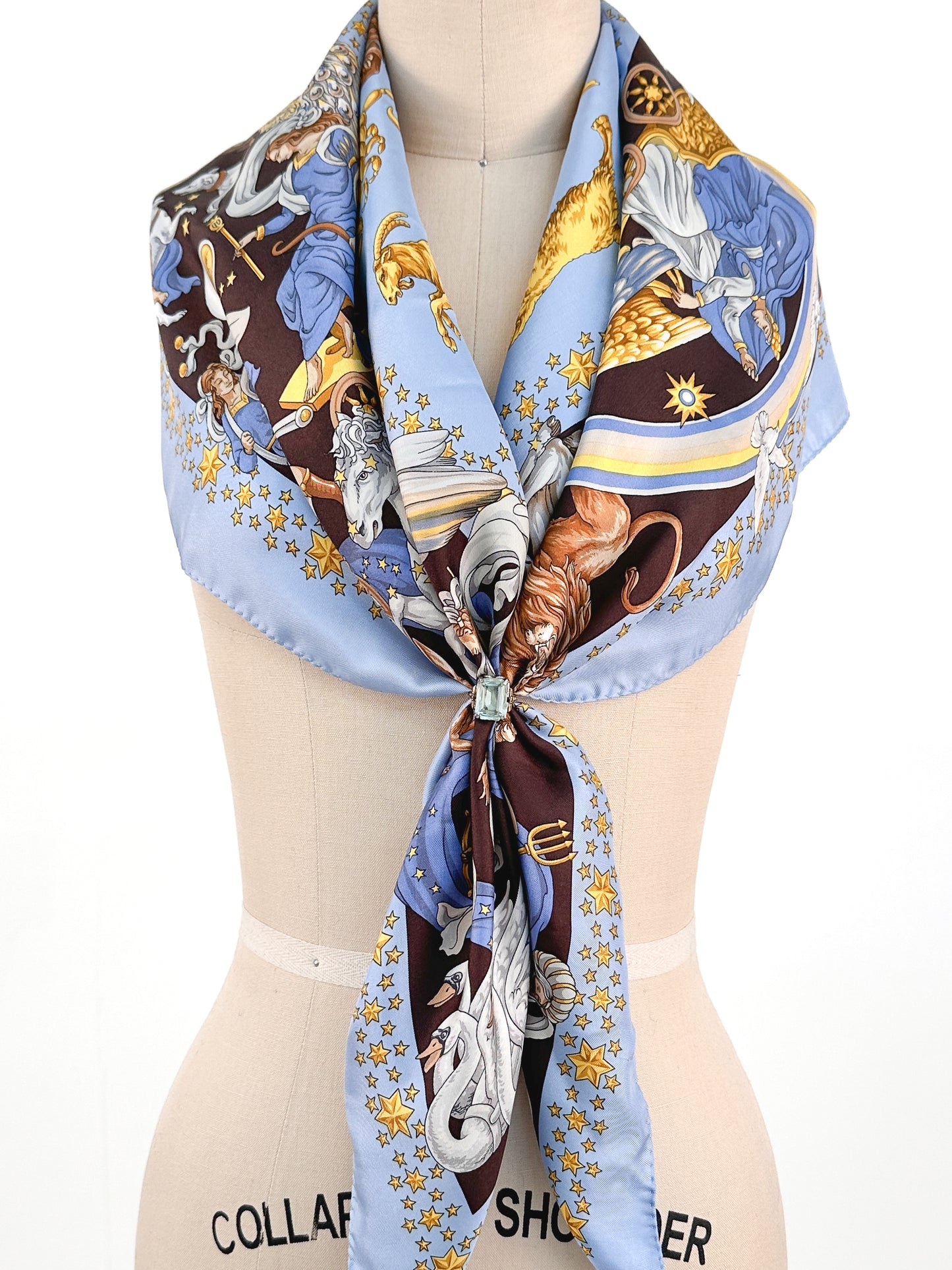 Vintage Zodiac, Stars and Mythological Scarf