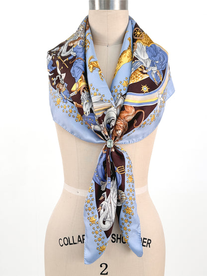 Vintage Zodiac, Stars and Mythological Scarf