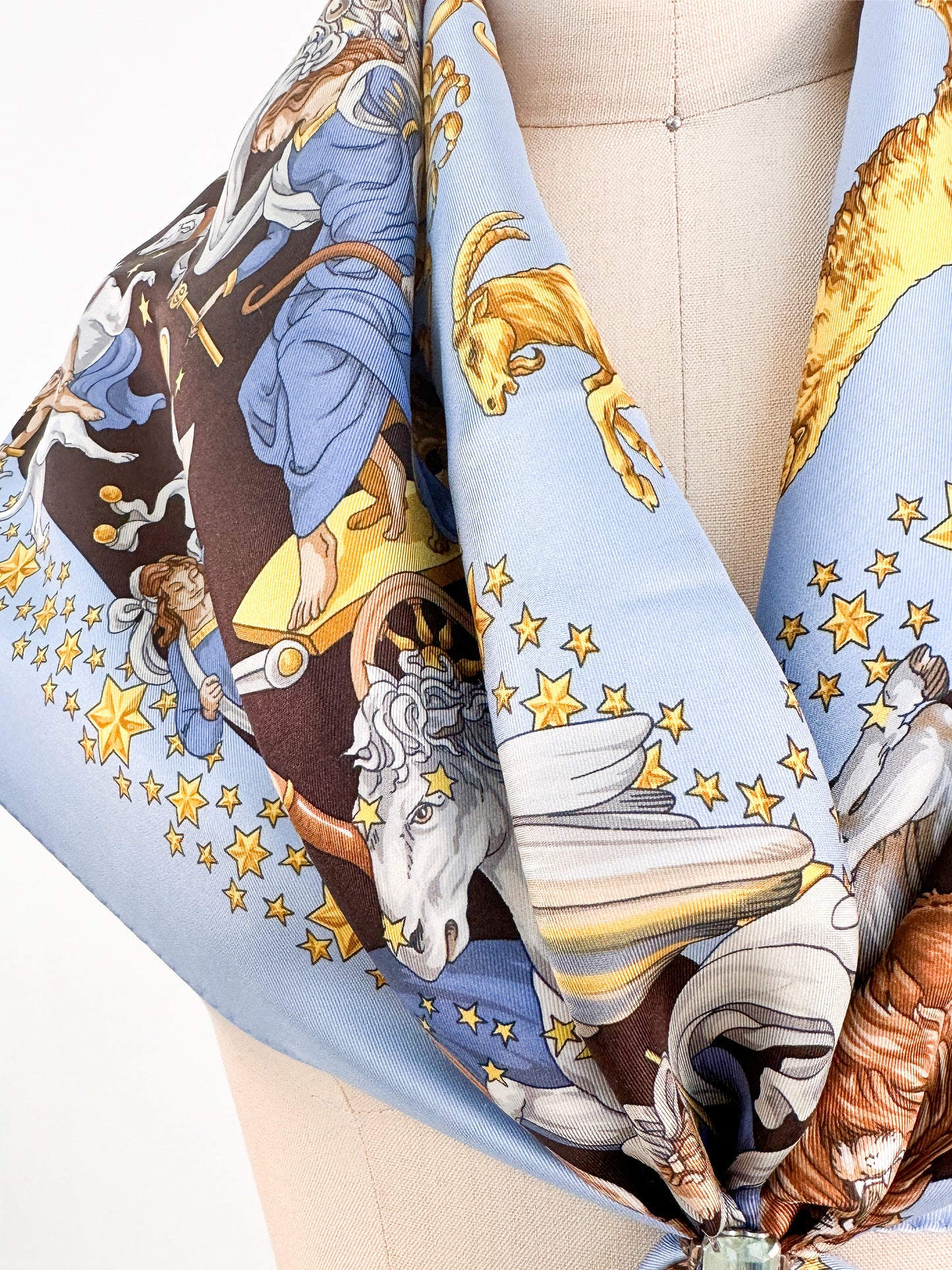 Vintage Zodiac, Stars and Mythological Scarf