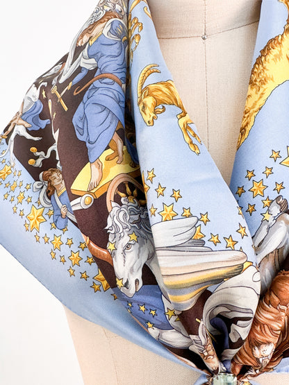 Vintage Zodiac, Stars and Mythological Scarf