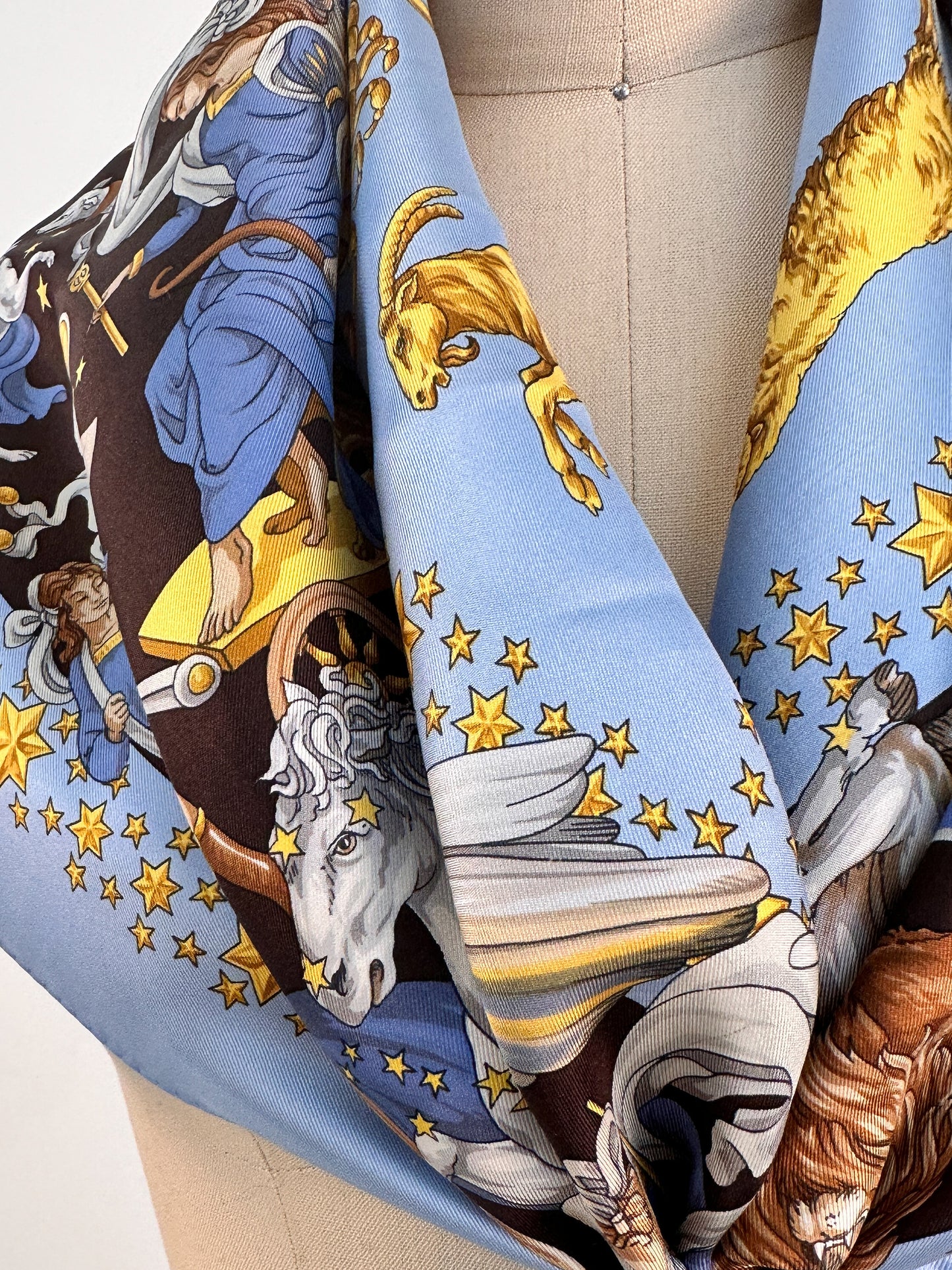 Vintage Zodiac, Stars and Mythological Scarf