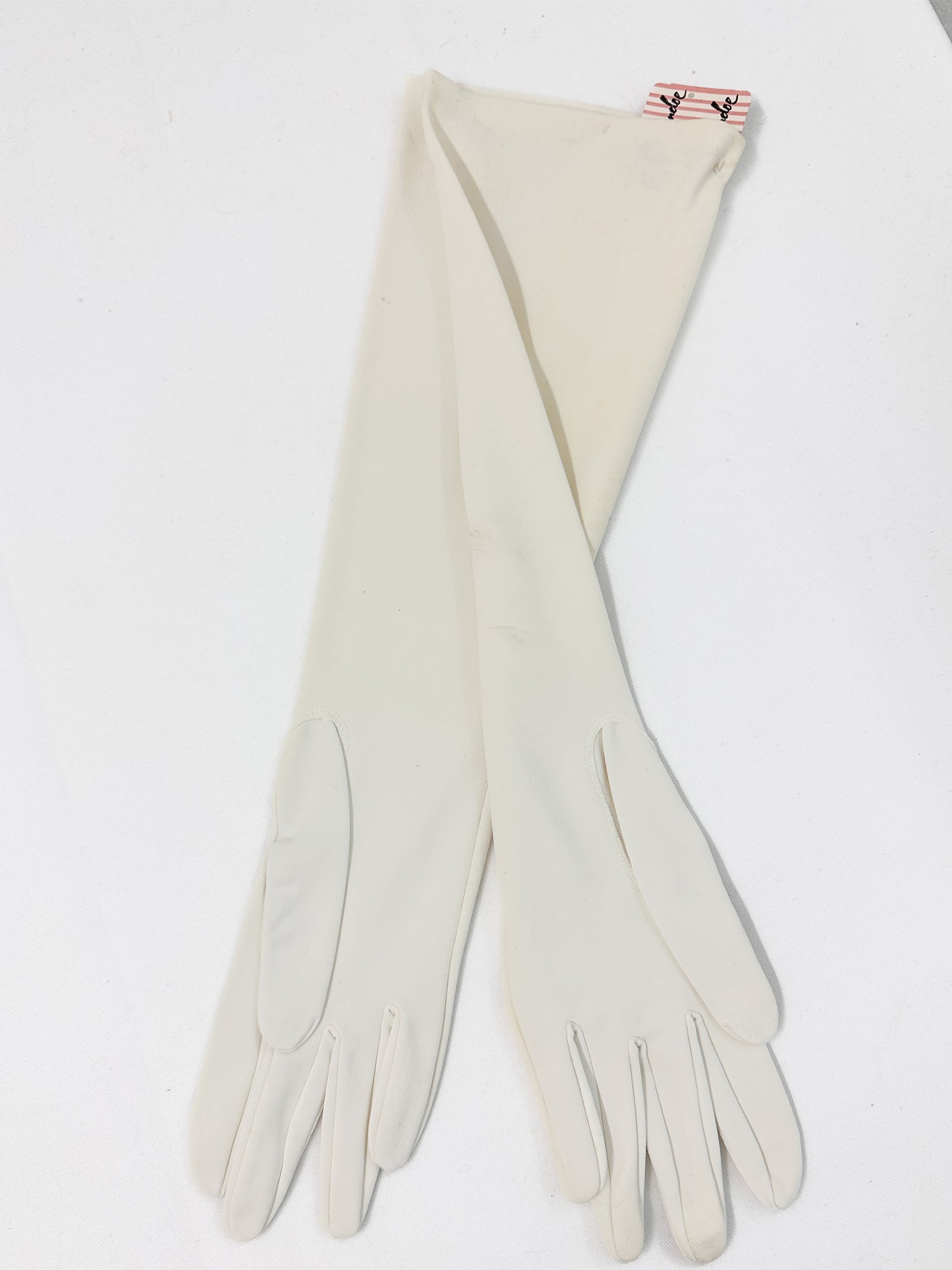 1950-60s White Mid-Length Gloves in Original Packaging