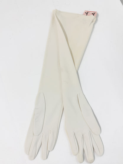 1950-60s White Mid-Length Gloves in Original Packaging