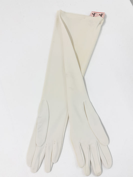 1950-60s White Mid-Length Gloves in Original Packaging