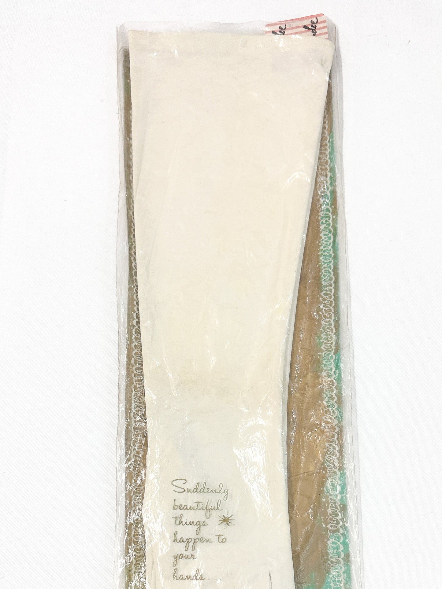 1950-60s White Mid-Length Gloves in Original Packaging