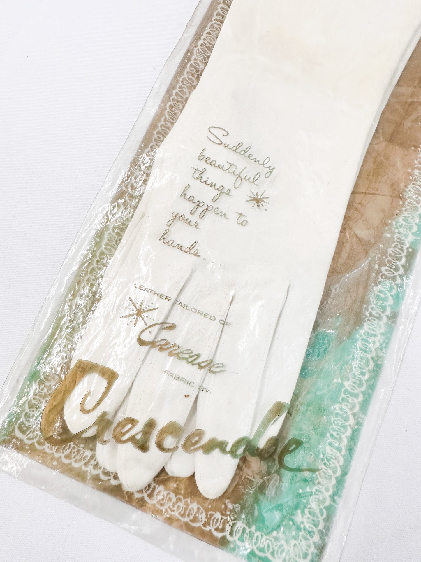 1950-60s White Mid-Length Gloves in Original Packaging