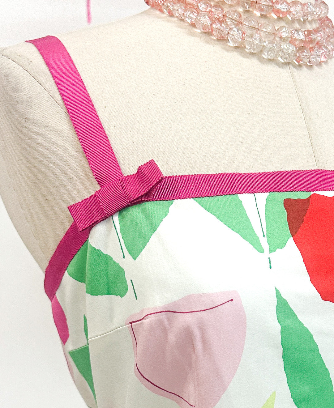 2000s Bright Tulip Cotton Sundress / Waist 34