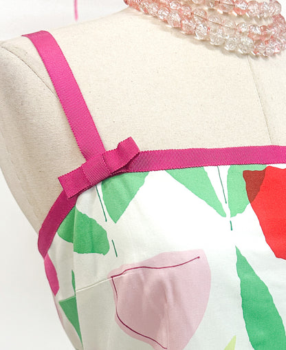 2000s Bright Tulip Cotton Sundress / Waist 34