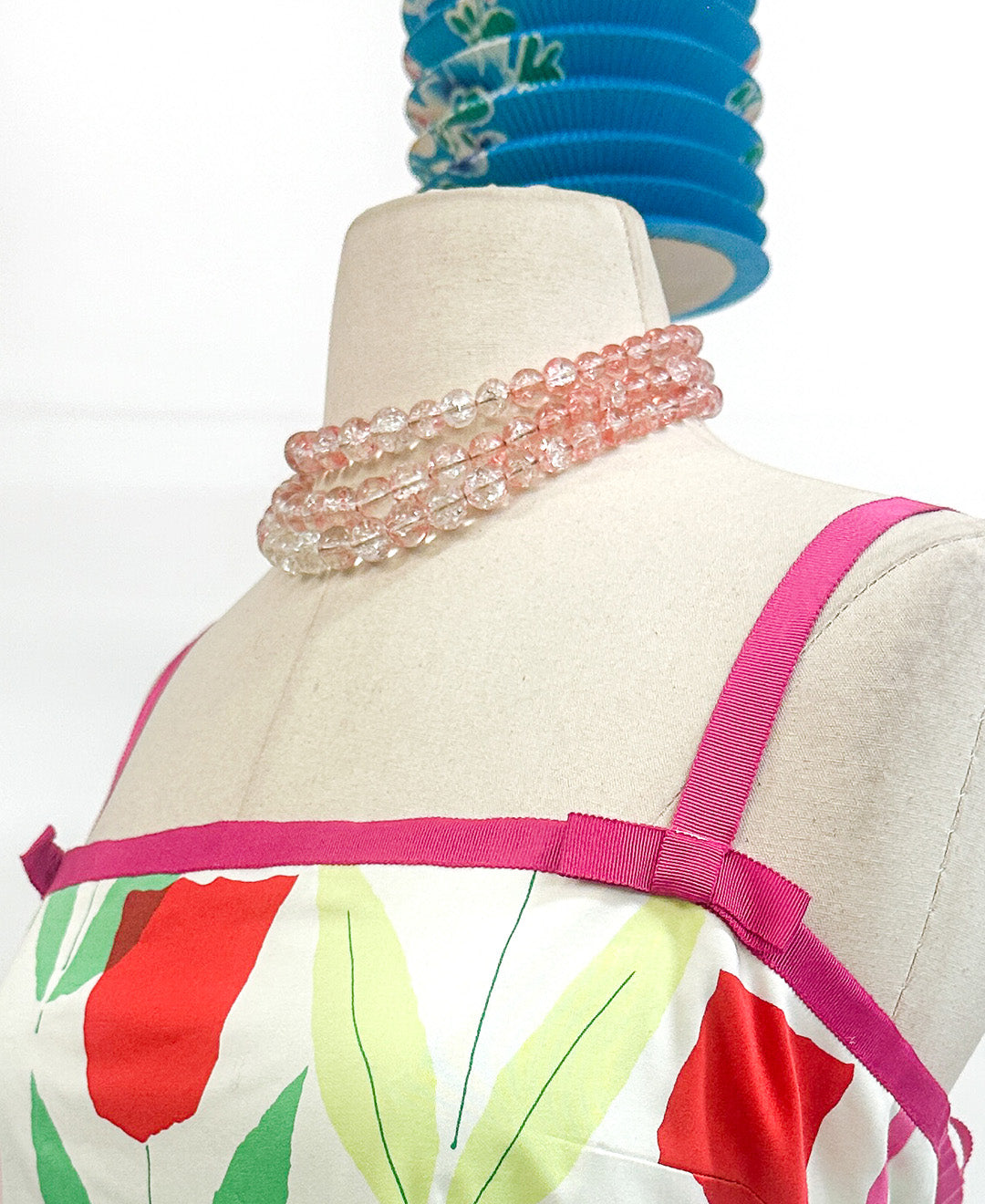 2000s Bright Tulip Cotton Sundress / Waist 34