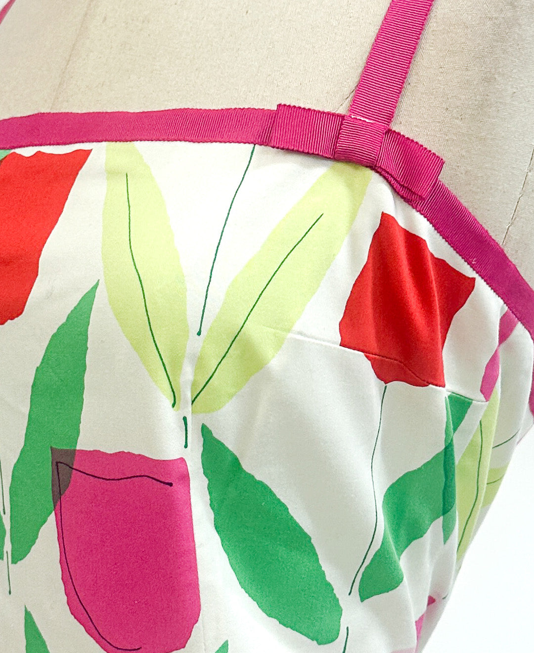 2000s Bright Tulip Cotton Sundress / Waist 34