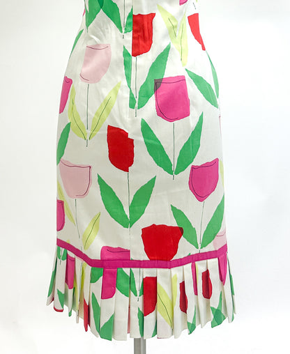 2000s Bright Tulip Cotton Sundress / Waist 34