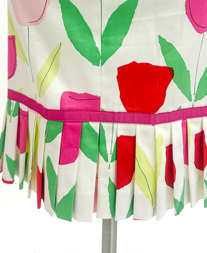 2000s Bright Tulip Cotton Sundress / Waist 34