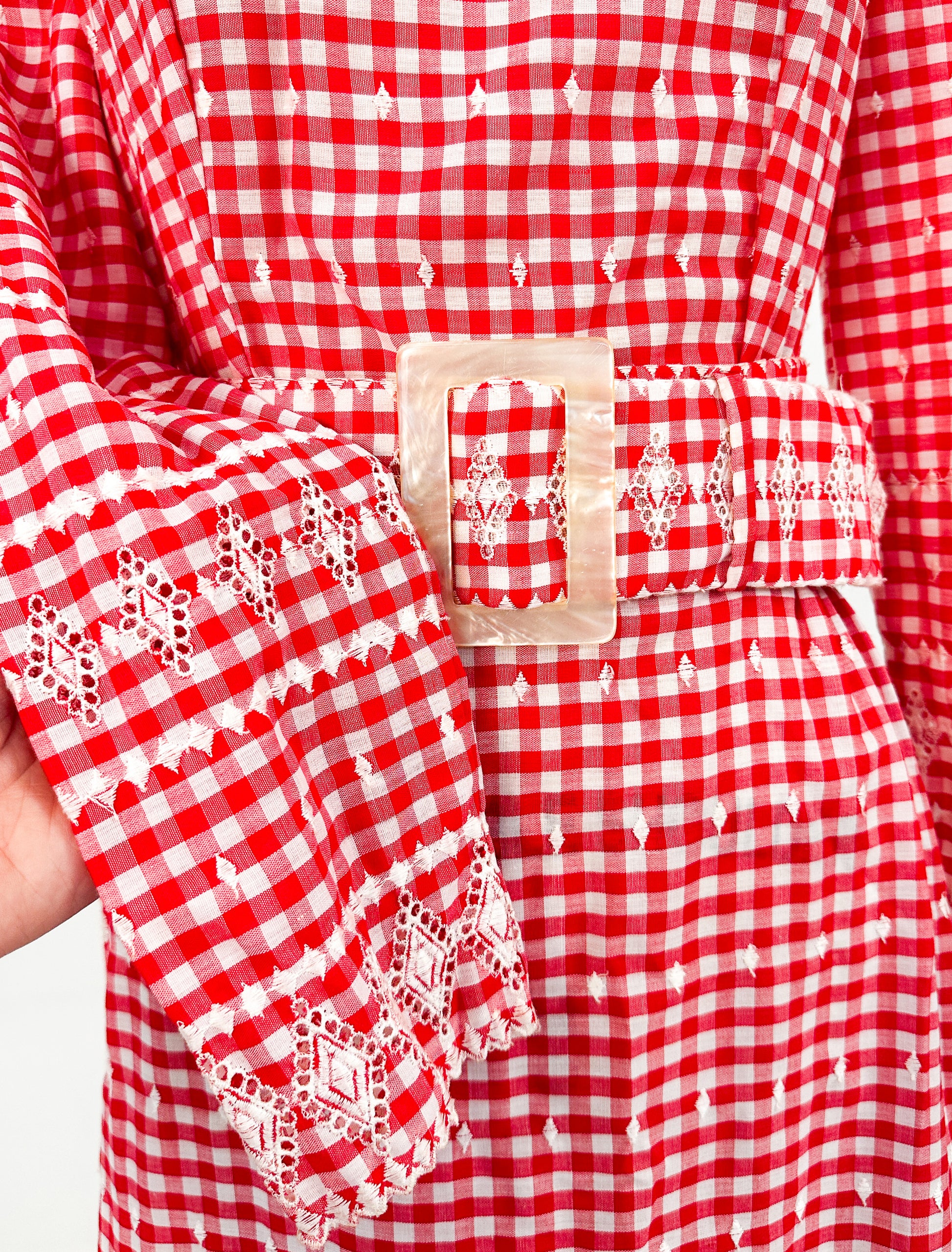 1960s Red Gingham Picnic Dress with Ruffled Collar / Waist 28 – BrooklynGrrrlVintage 1960s Red Gingham Picnic Dress with Ruffled Collar / Waist 28 – BrooklynGrrrlVintage