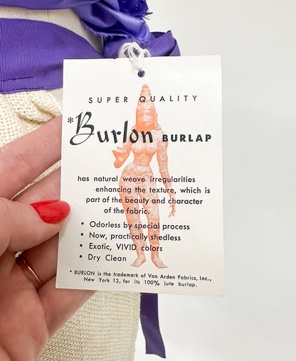 1950s MCM Apron with Grape Appliqué Pocket