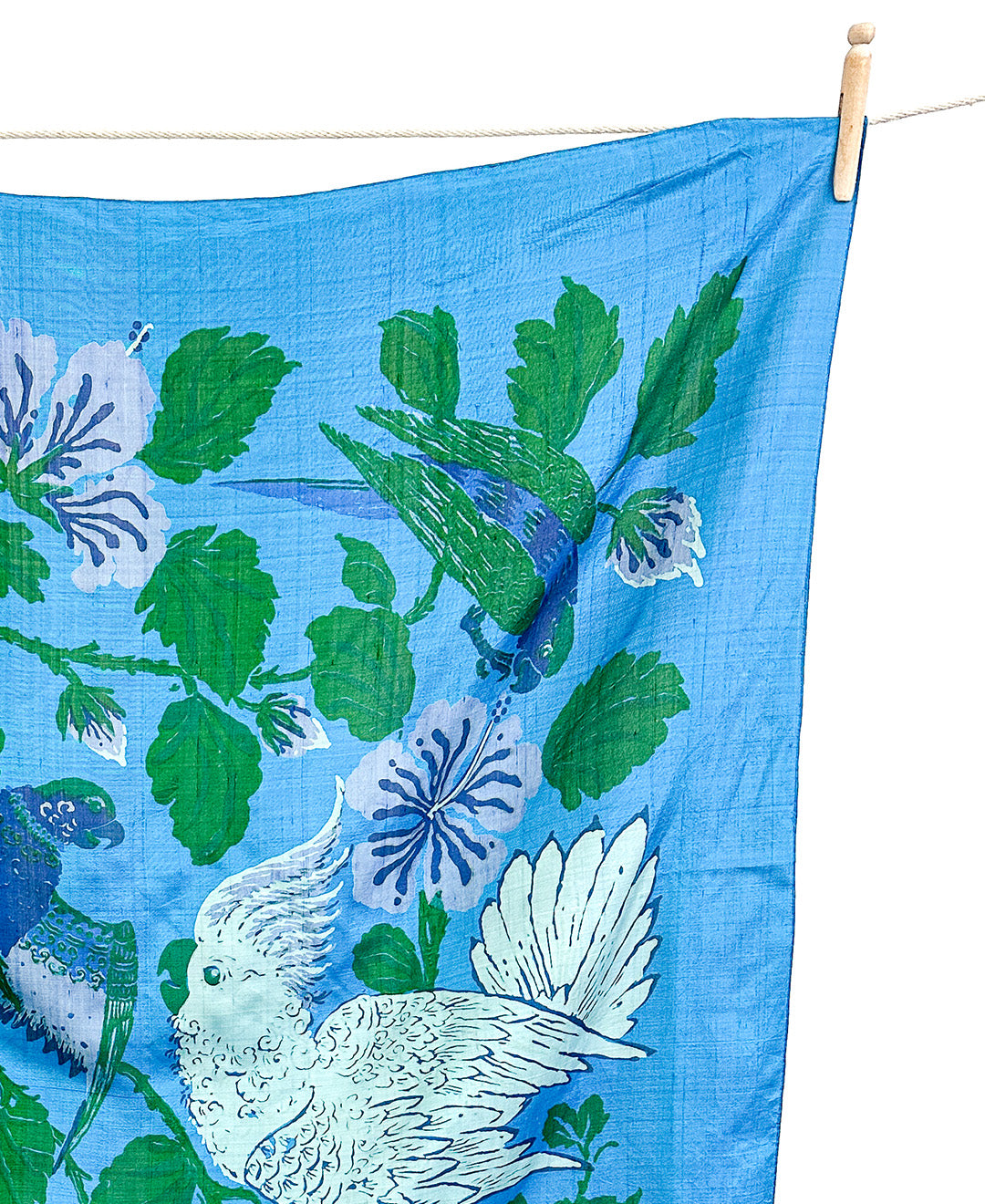 1960s Topical Bird Silk Scarf