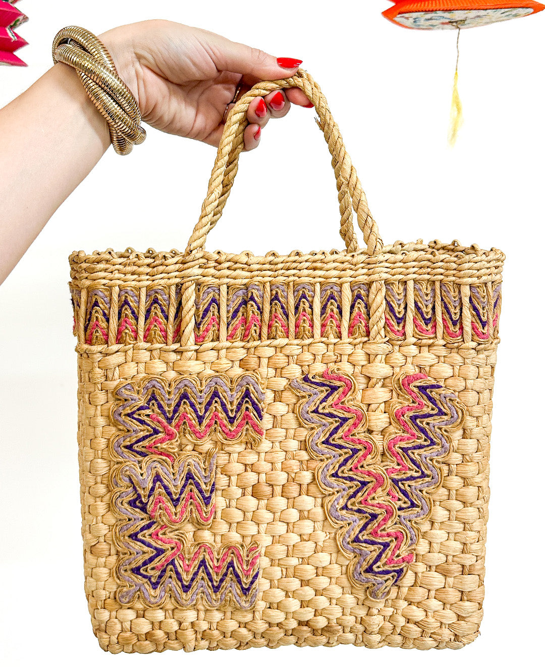 1960s' Straw 'EV' Beach Tote