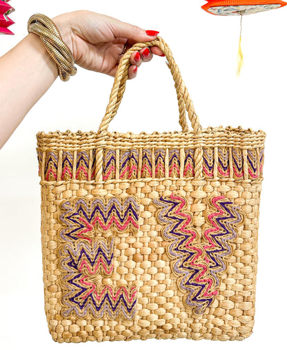 1960s' Straw 'EV' Beach Tote