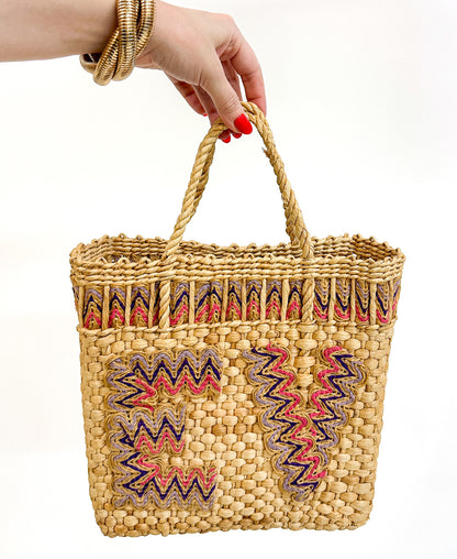 1960s' Straw 'EV' Beach Tote