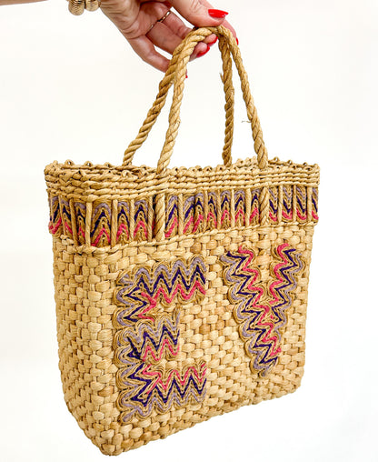 1960s' Straw 'EV' Beach Tote