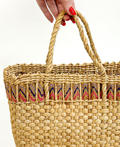 1960s' Straw 'EV' Beach Tote
