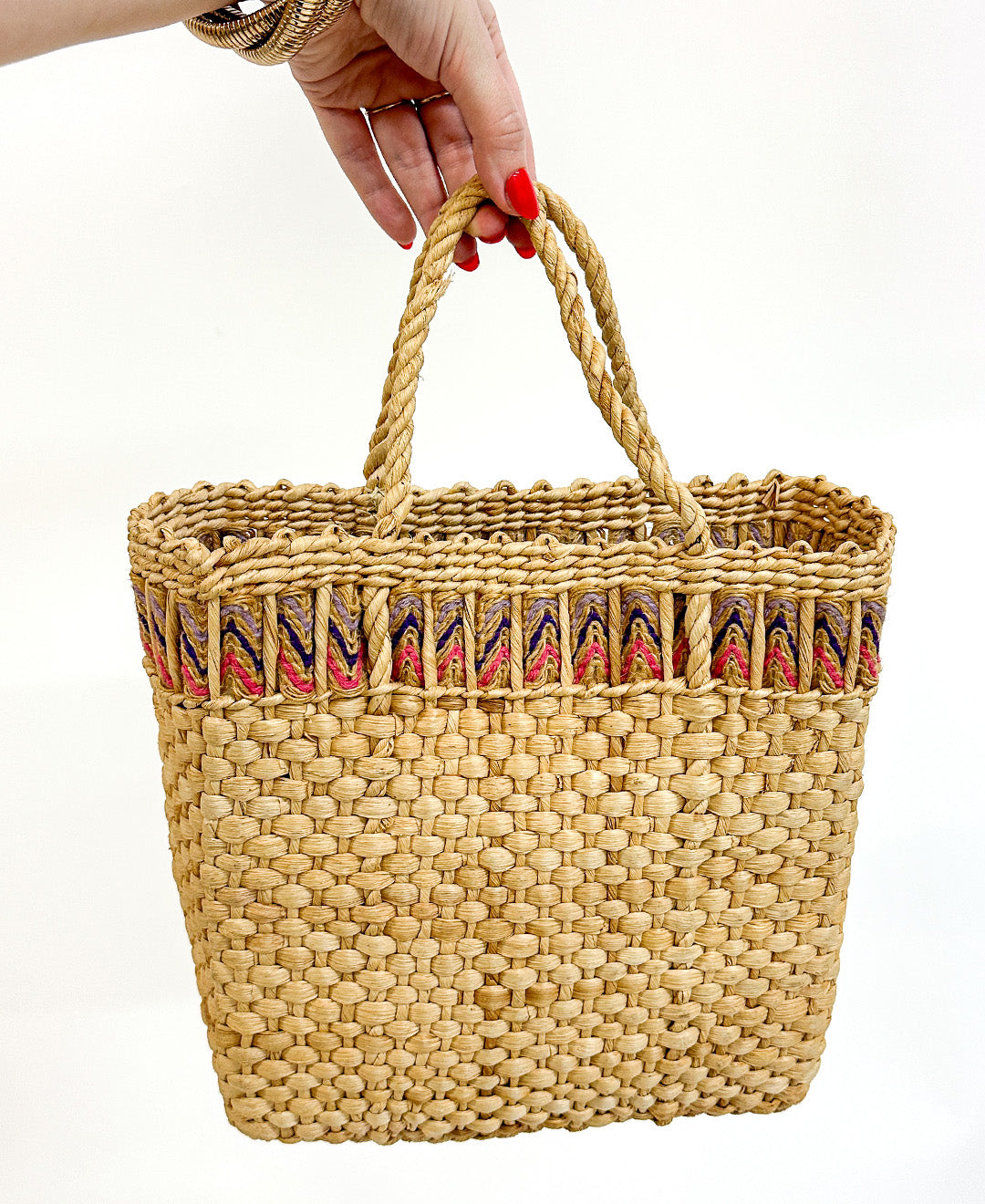 1960s' Straw 'EV' Beach Tote