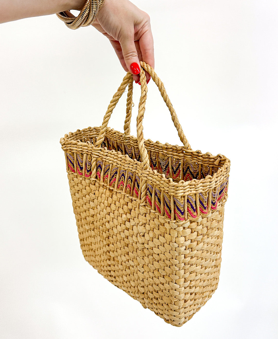 1960s' Straw 'EV' Beach Tote