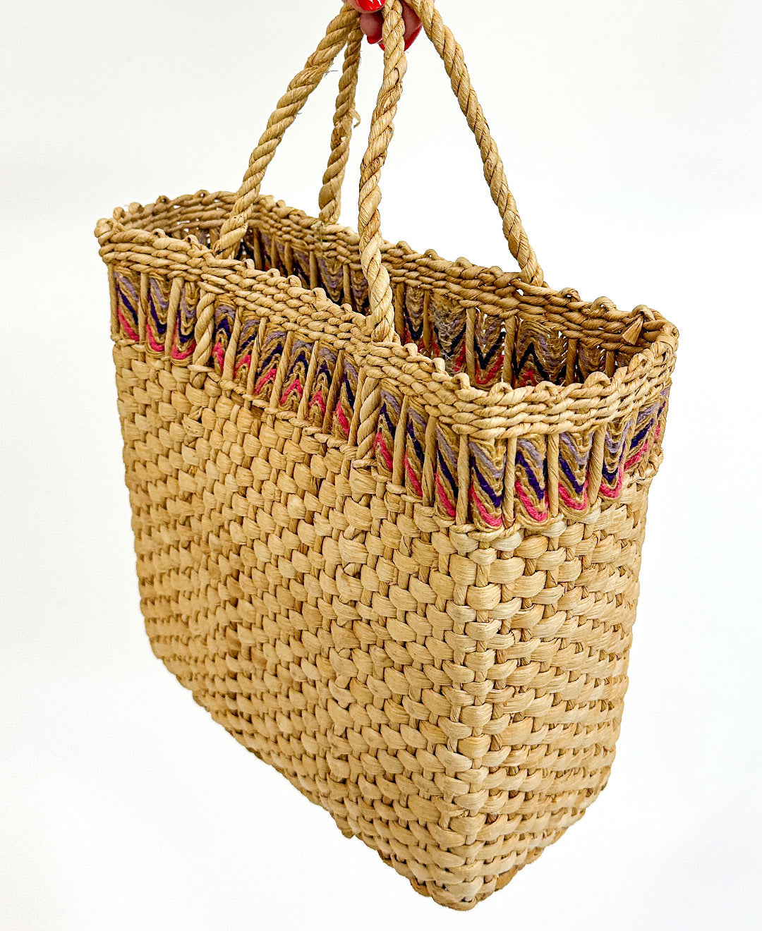 1960s' Straw 'EV' Beach Tote