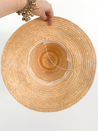 1950s Novelty Straw Hat with MCM Fish / One Size