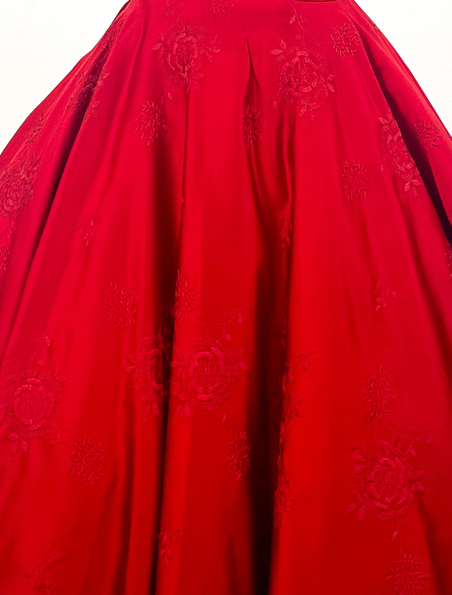 1950s Vibrant Ruby Red Party Dress / Waist 25