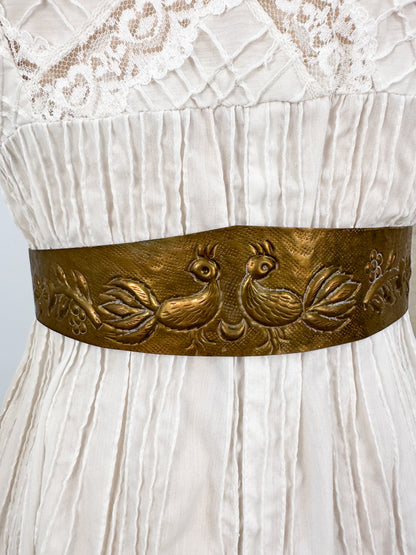 1970s Bronze Victorian Revival Waist Cincher / Waist 25 – 29