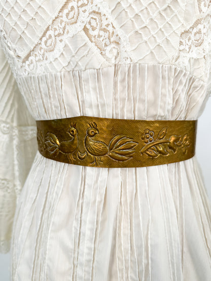 1970s Bronze Victorian Revival Waist Cincher / Waist 25 – 29