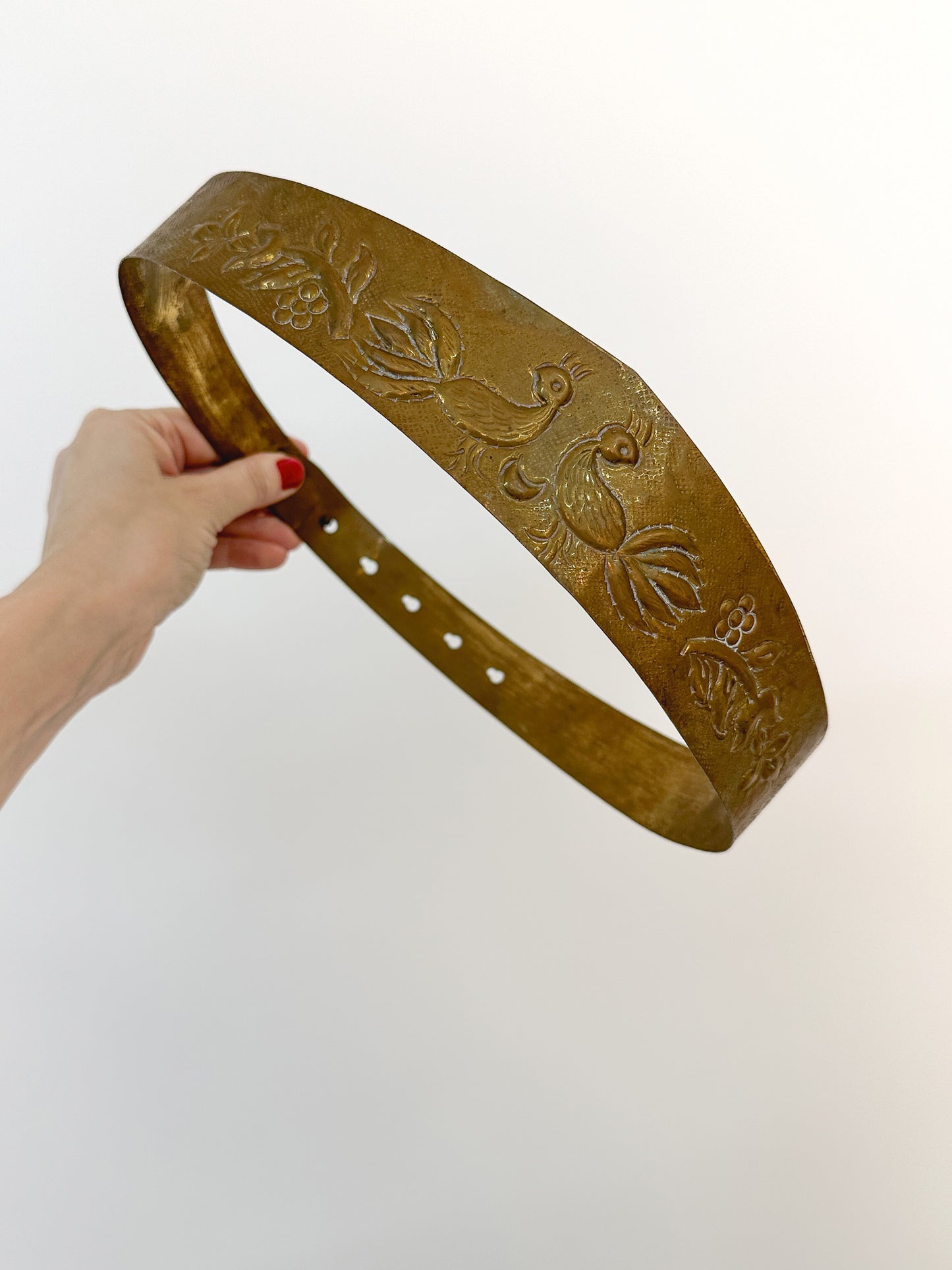 1970s Bronze Victorian Revival Waist Cincher / Waist 25 – 29