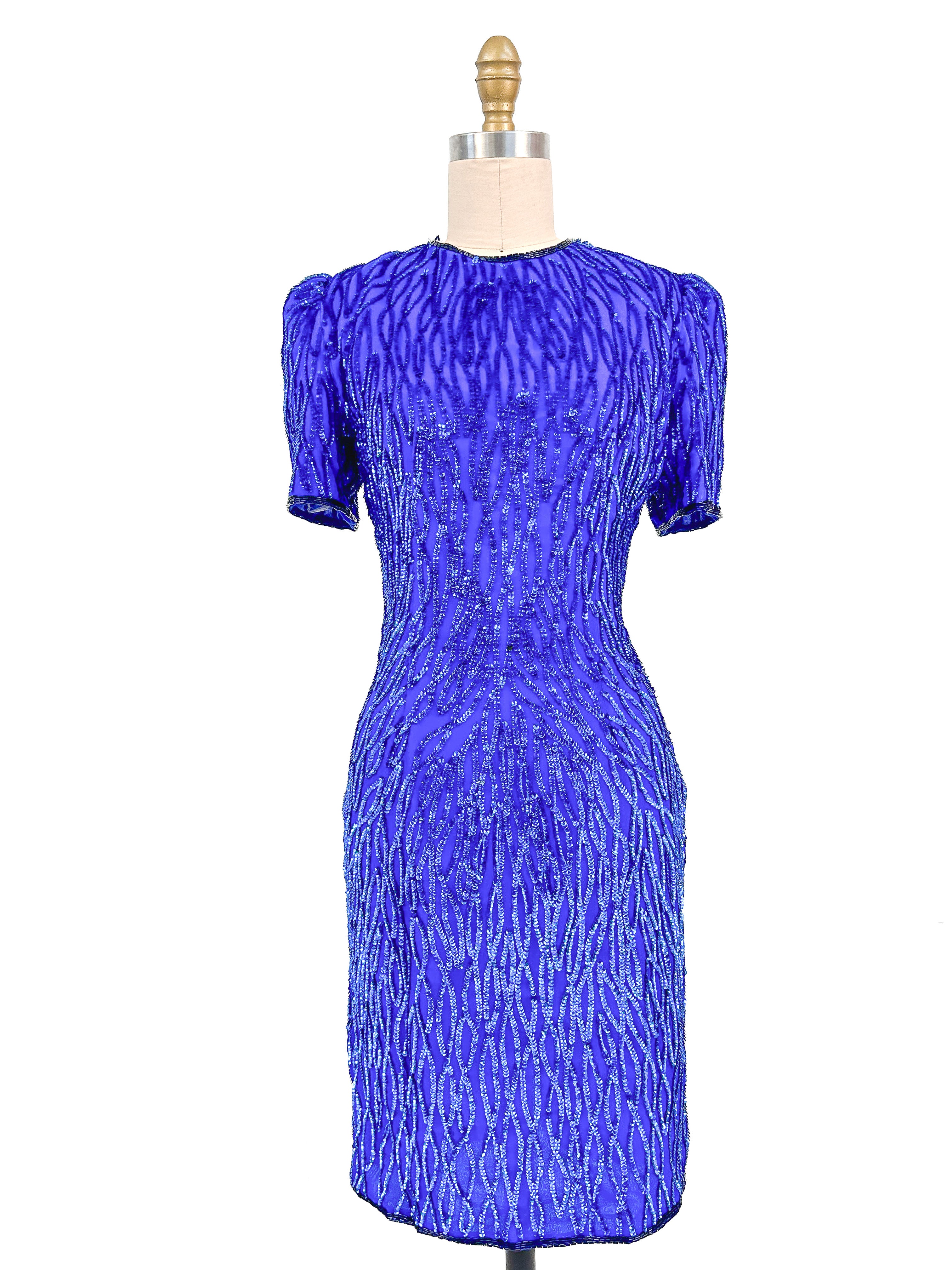 1980s Electric Blue Sequin Dress / Waist 28 – BrooklynGrrrlVintage