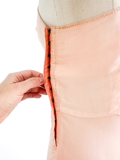 1930-40s Slip with Floral Appliqué / Small