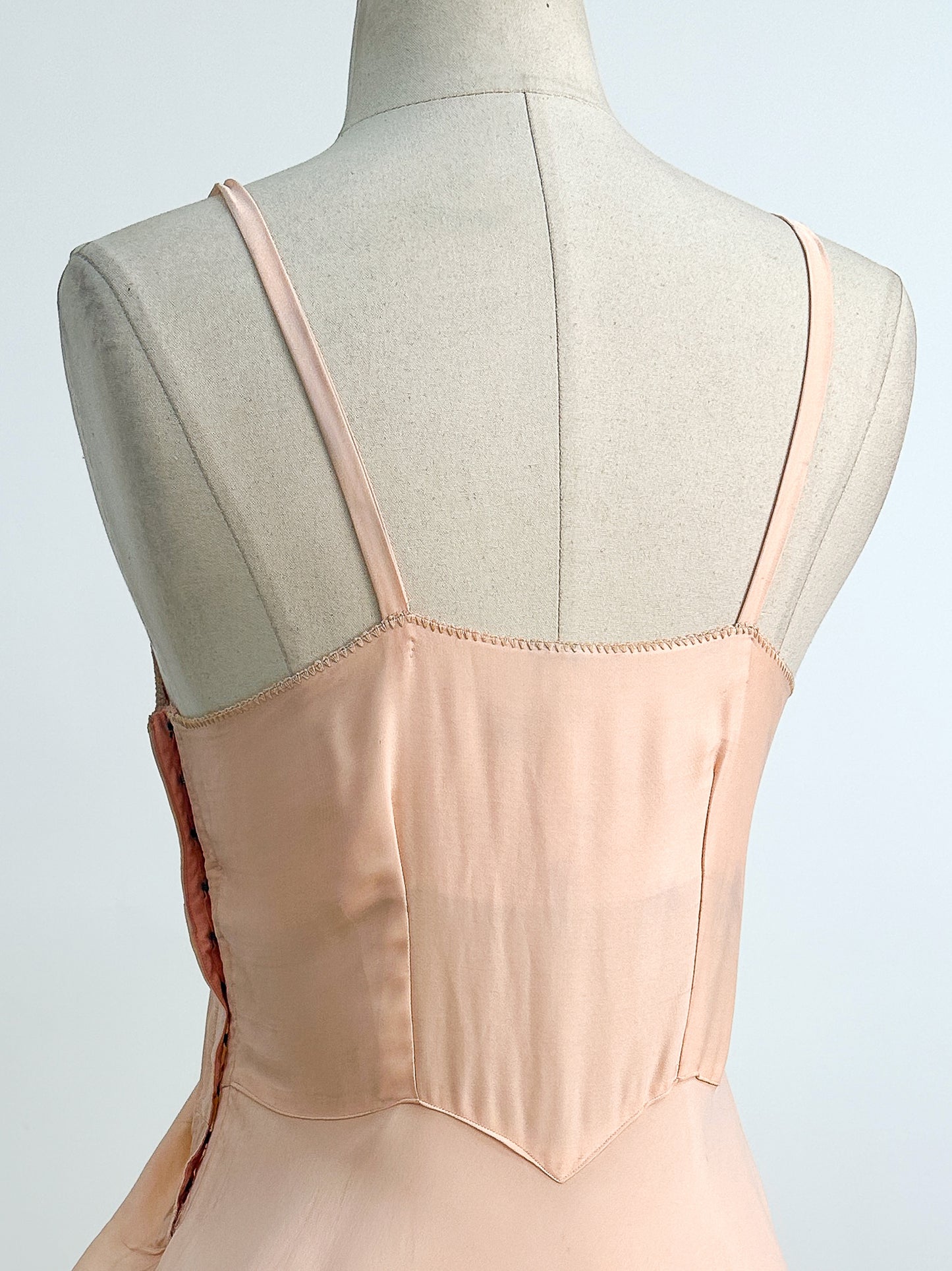 1930-40s Slip with Floral Appliqué / Small