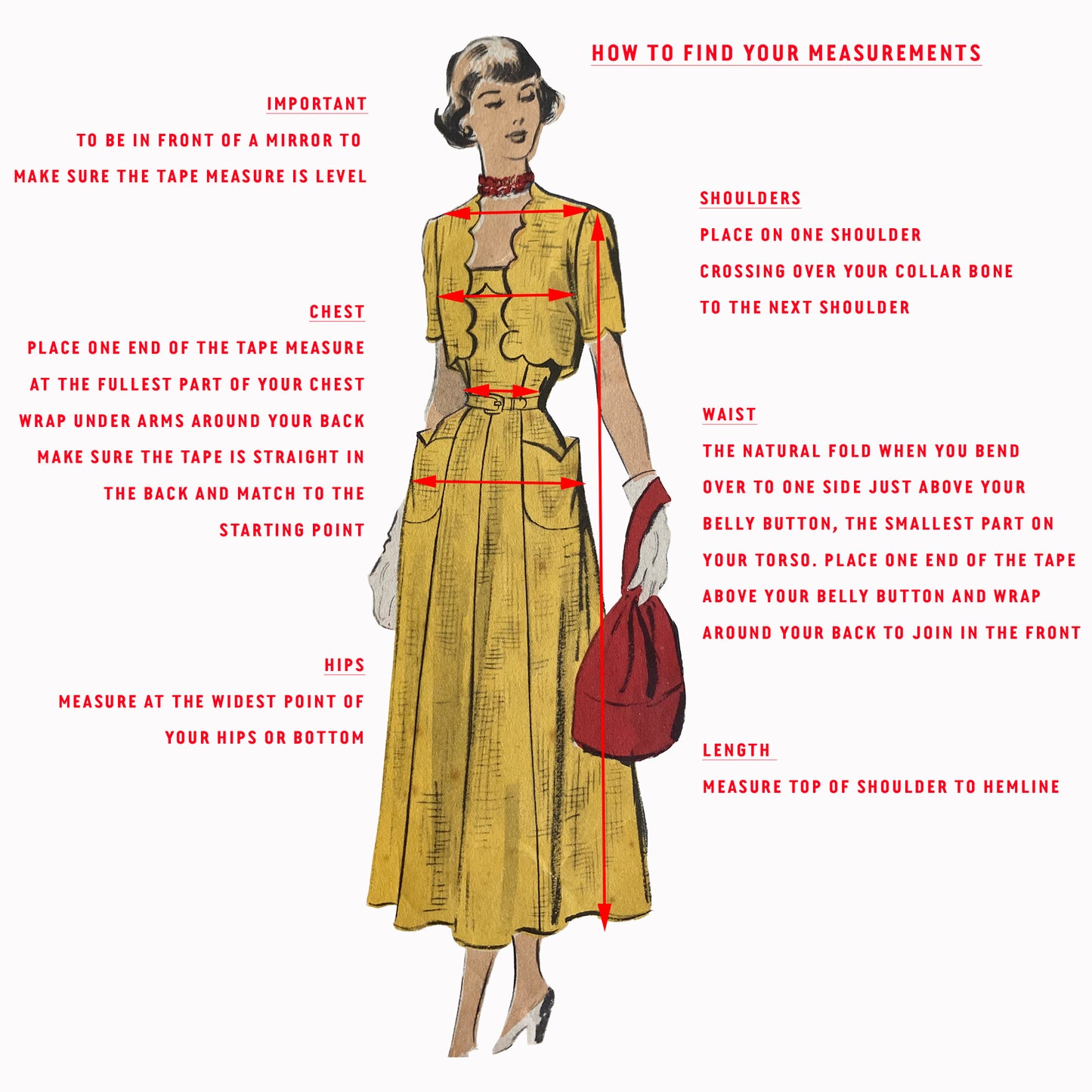 PDF Pattern - 1950s Halter & Full Skirt / Multiple Sizes