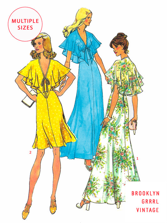 PAPER Pattern  1970's Halter Dress in Two Lengths / Multiple Sizes
