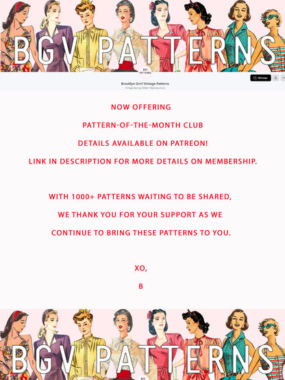 PDF Pattern - 1950s Card Party Apron