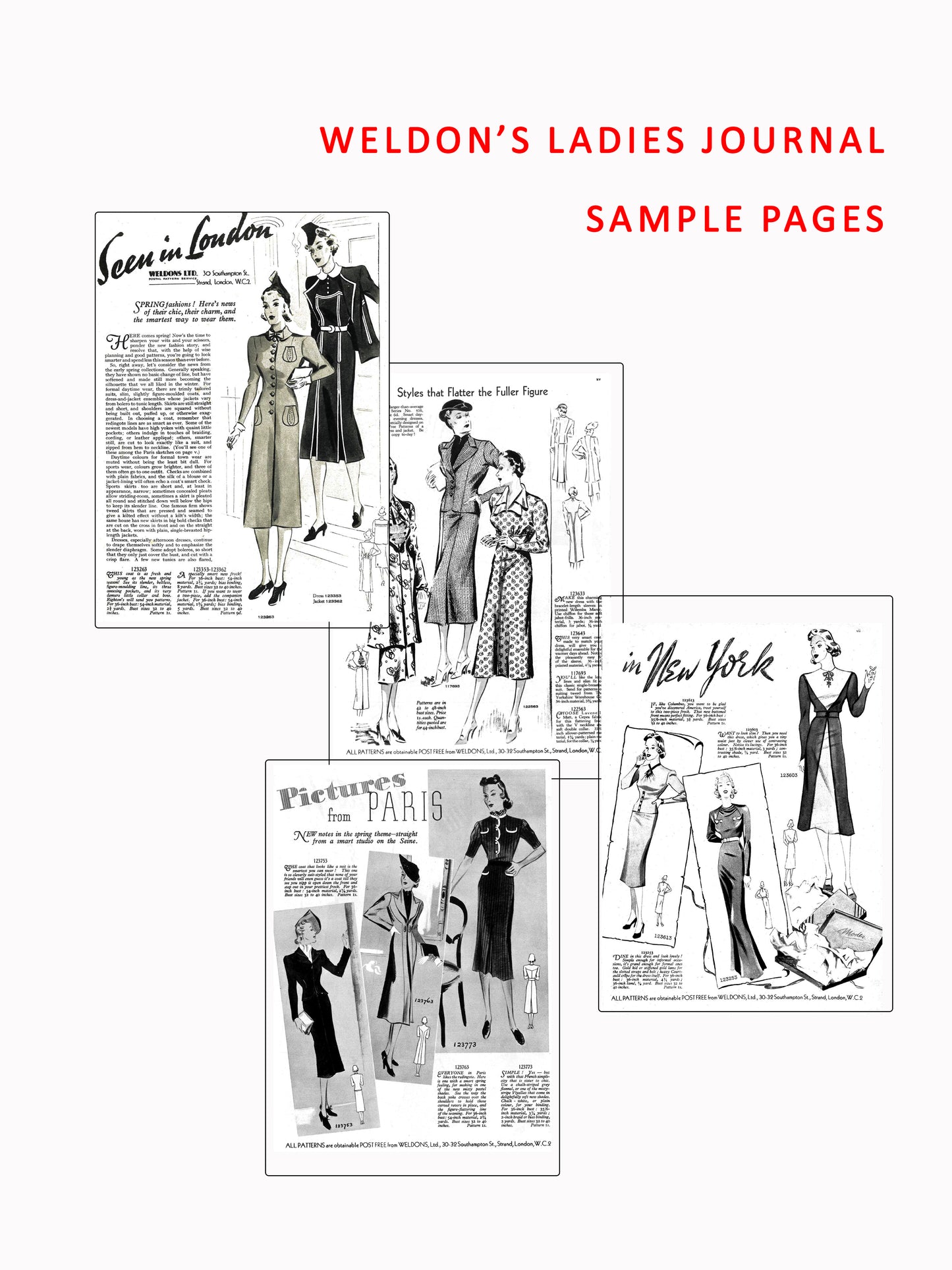 FREE 1930s Weldon's Ladies Journal - Portfolio of Fashions - PDF Download