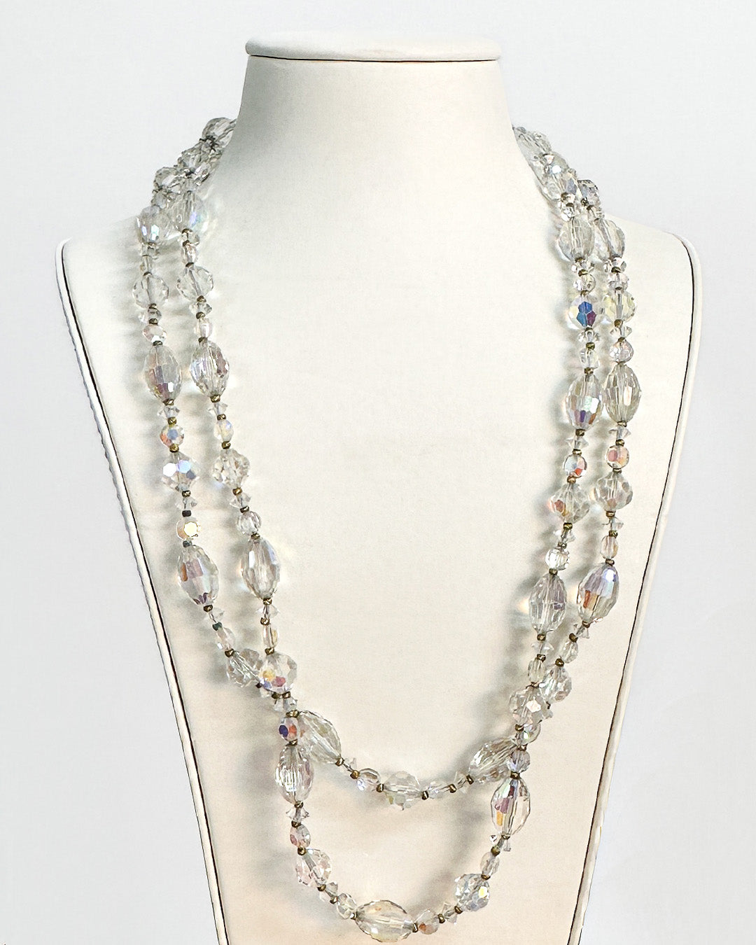 1950-60s Iridescent Two Strand Long Necklace