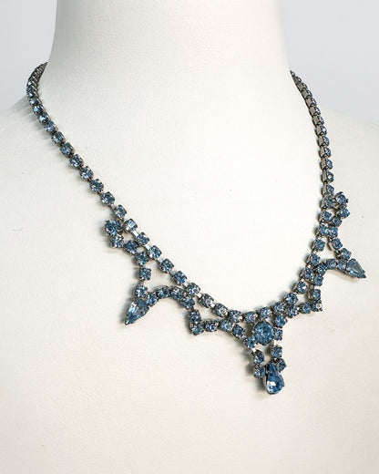 1940-50s Pale Blue Rhinestones Choker