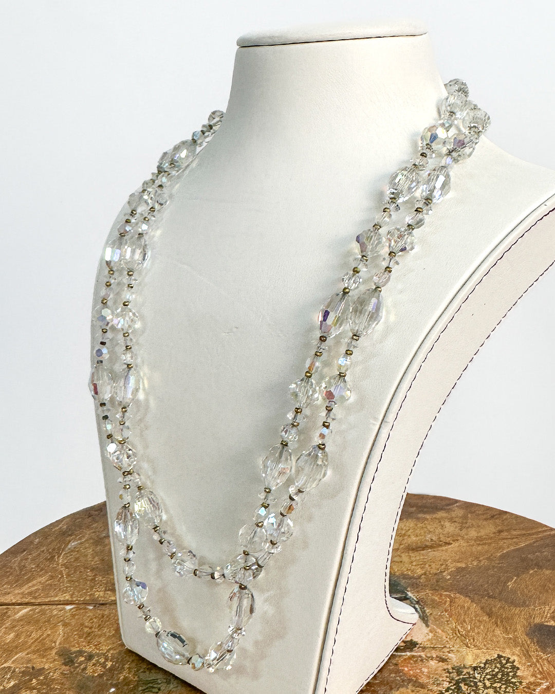 1950-60s Iridescent Two Strand Long Necklace