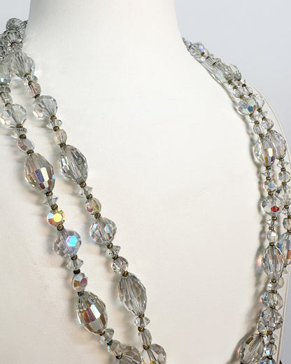 1950-60s Iridescent Two Strand Long Necklace