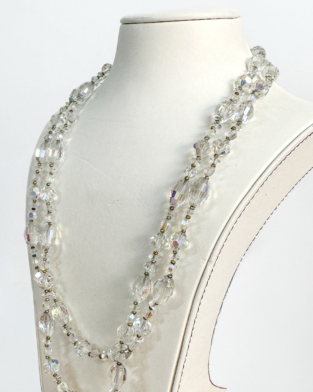 1950-60s Iridescent Two Strand Long Necklace